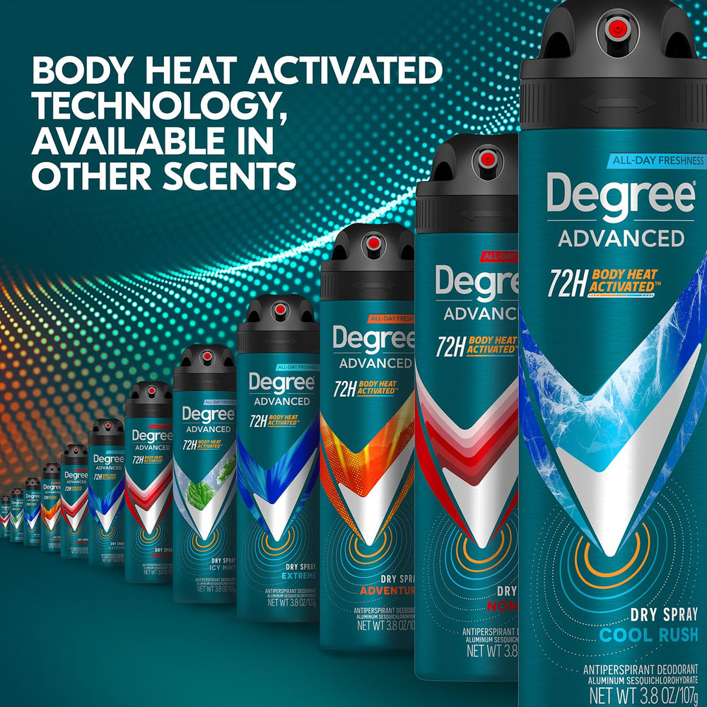 Degree deodorant application hands displaying easy spray use