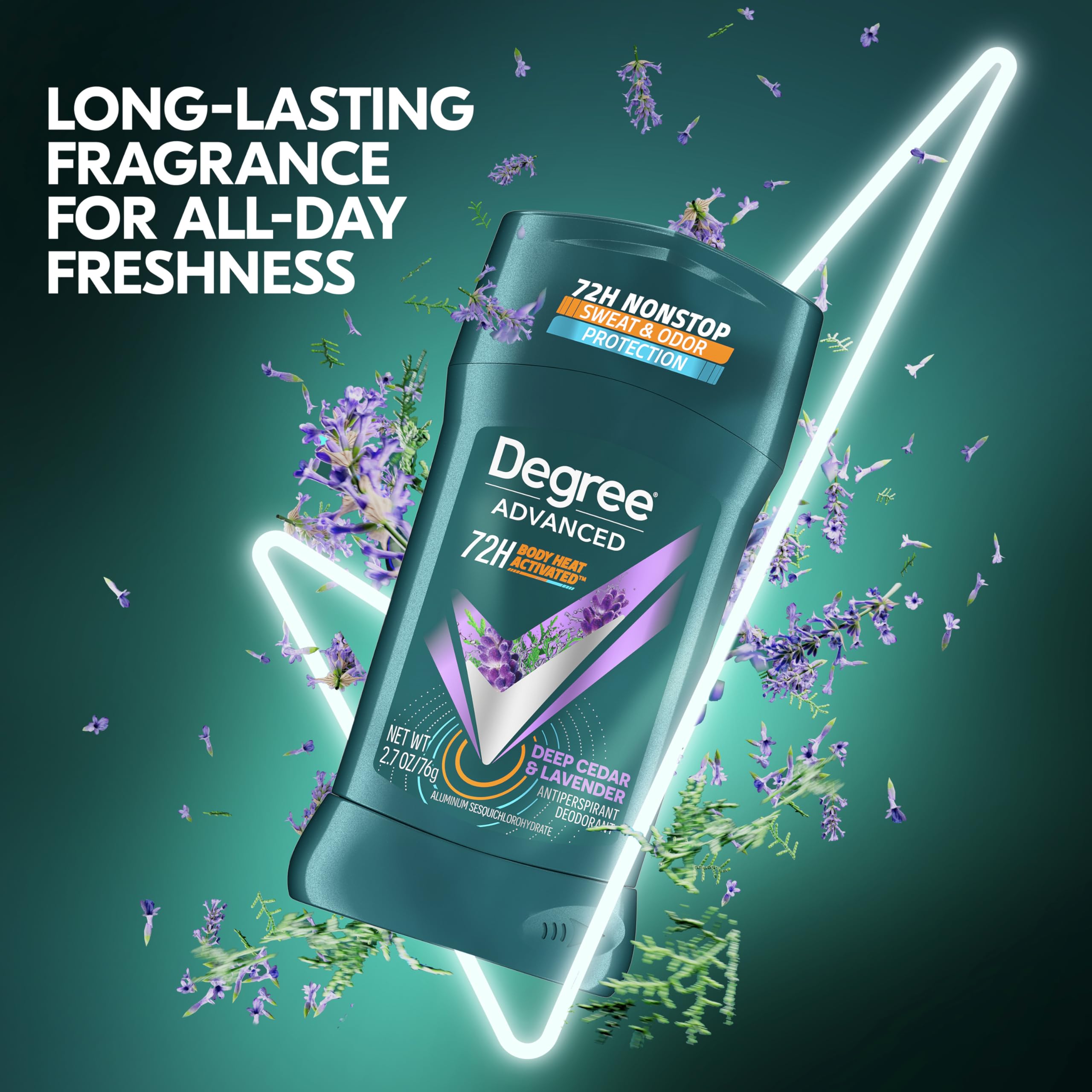 Degree Dermatologist-tested badge indicates skin-friendly antiperspirant.