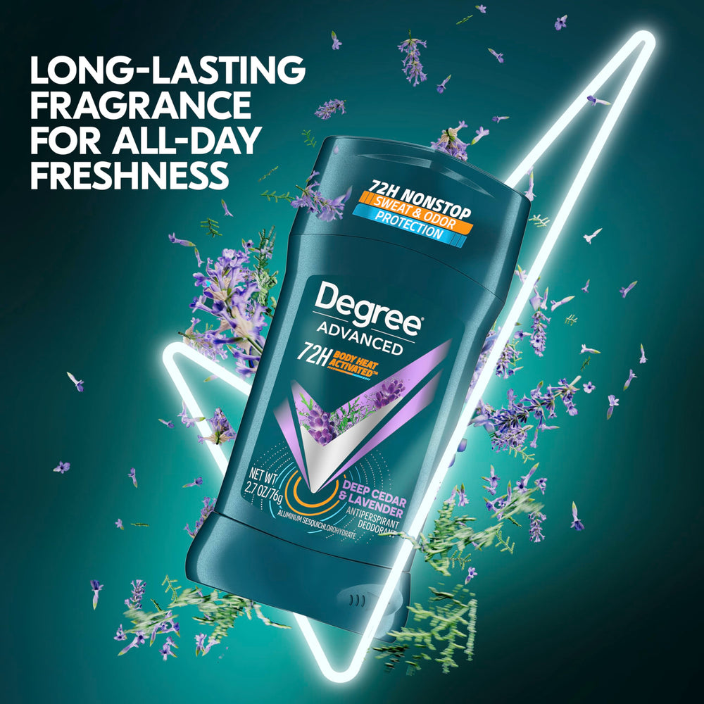 Degree Dermatologist-tested badge indicates skin-friendly antiperspirant.