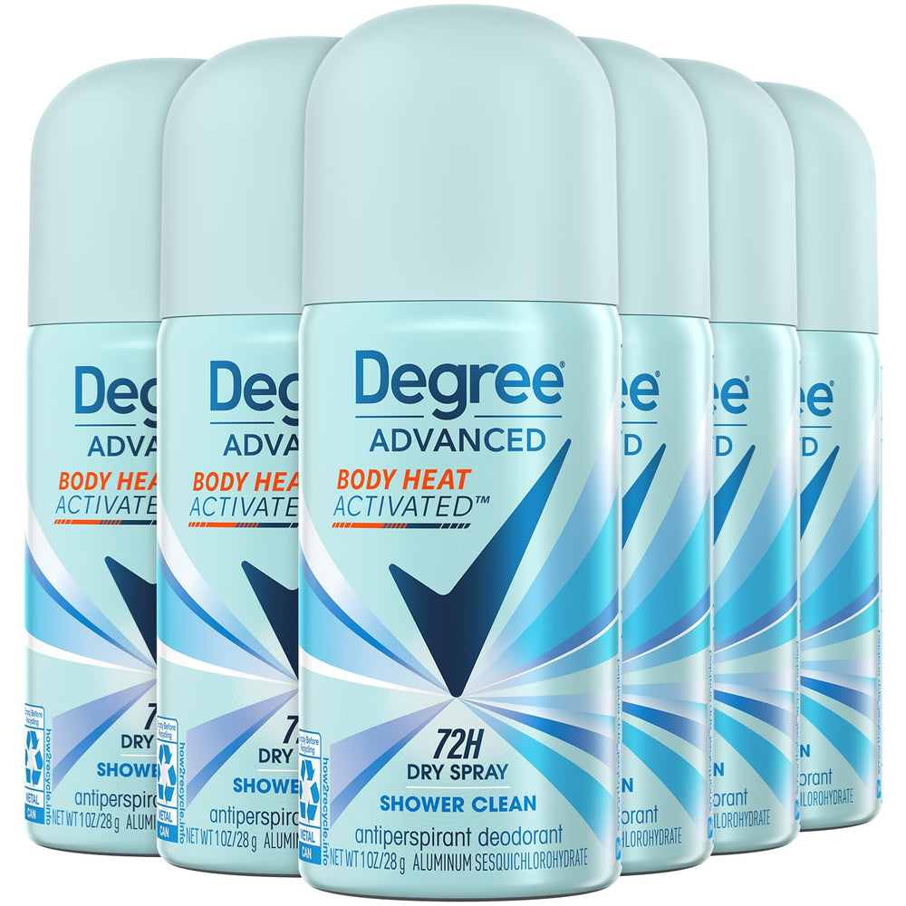 Degree desodorante mujer pack viaje seis mini aerosoles, protección eficaz en movimiento