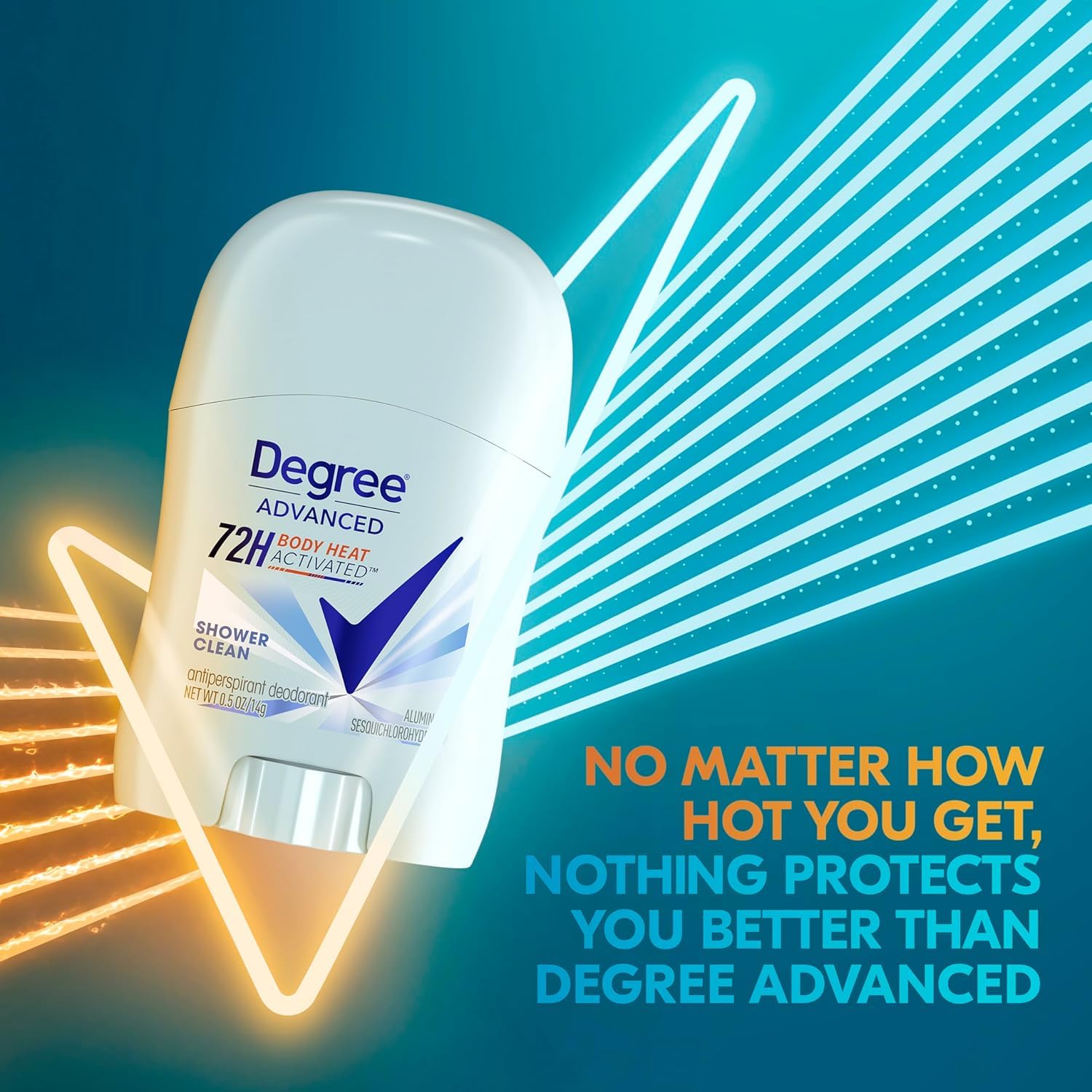 Degree Shower Clean, caja seis-pack, ideal para viaje y gimnasio.