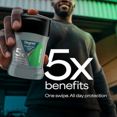 Degree fuerza clínica 5X, sudor entrenamiento, mantiene sequedad durante el entreno