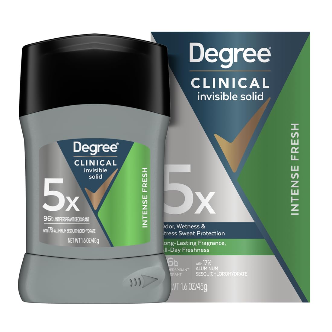 Degree fuerza clínica 5X, sudor estrés, protección duradera para tu día