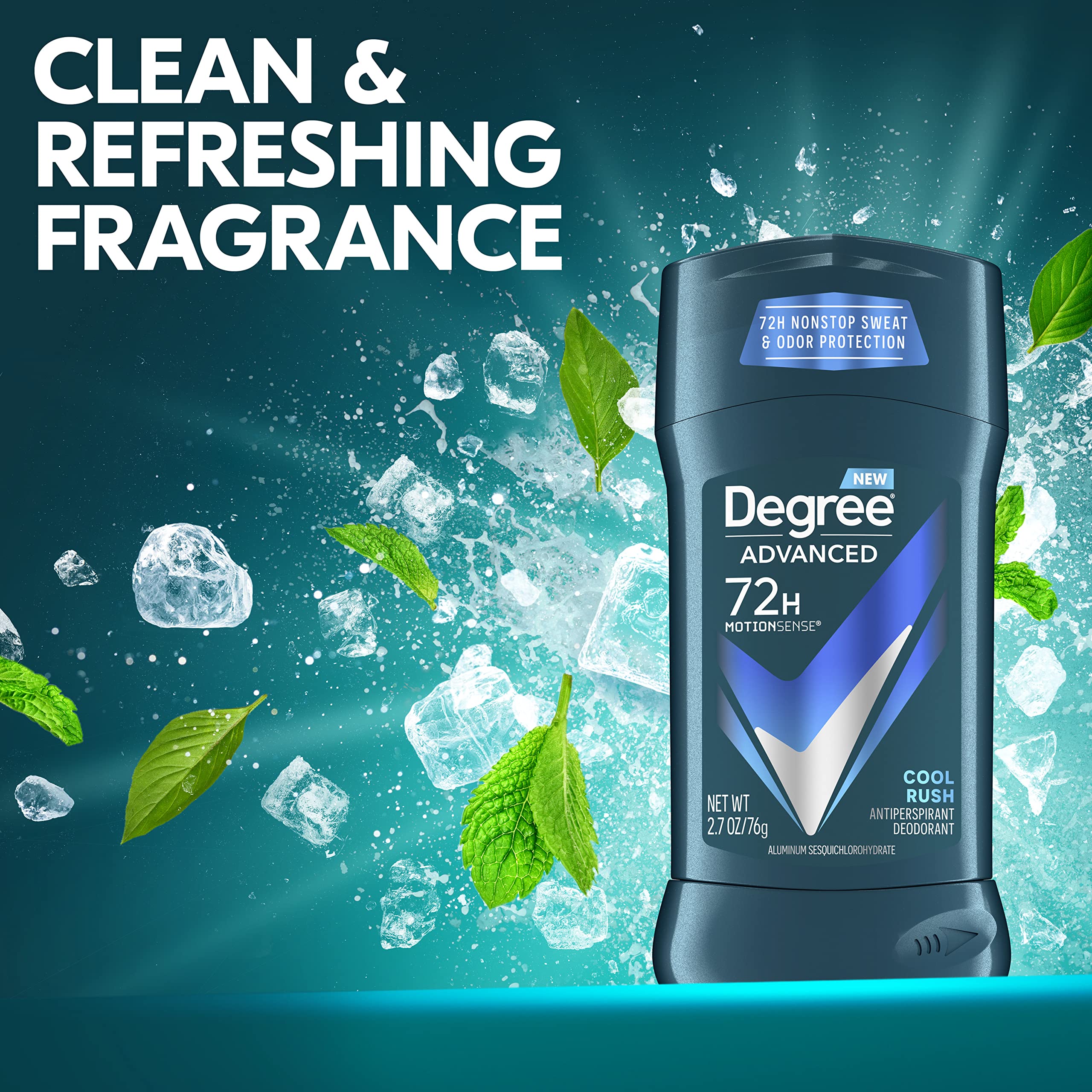 Degree Men Cool Rush: aplicacion simple, giro y deslizamiento.