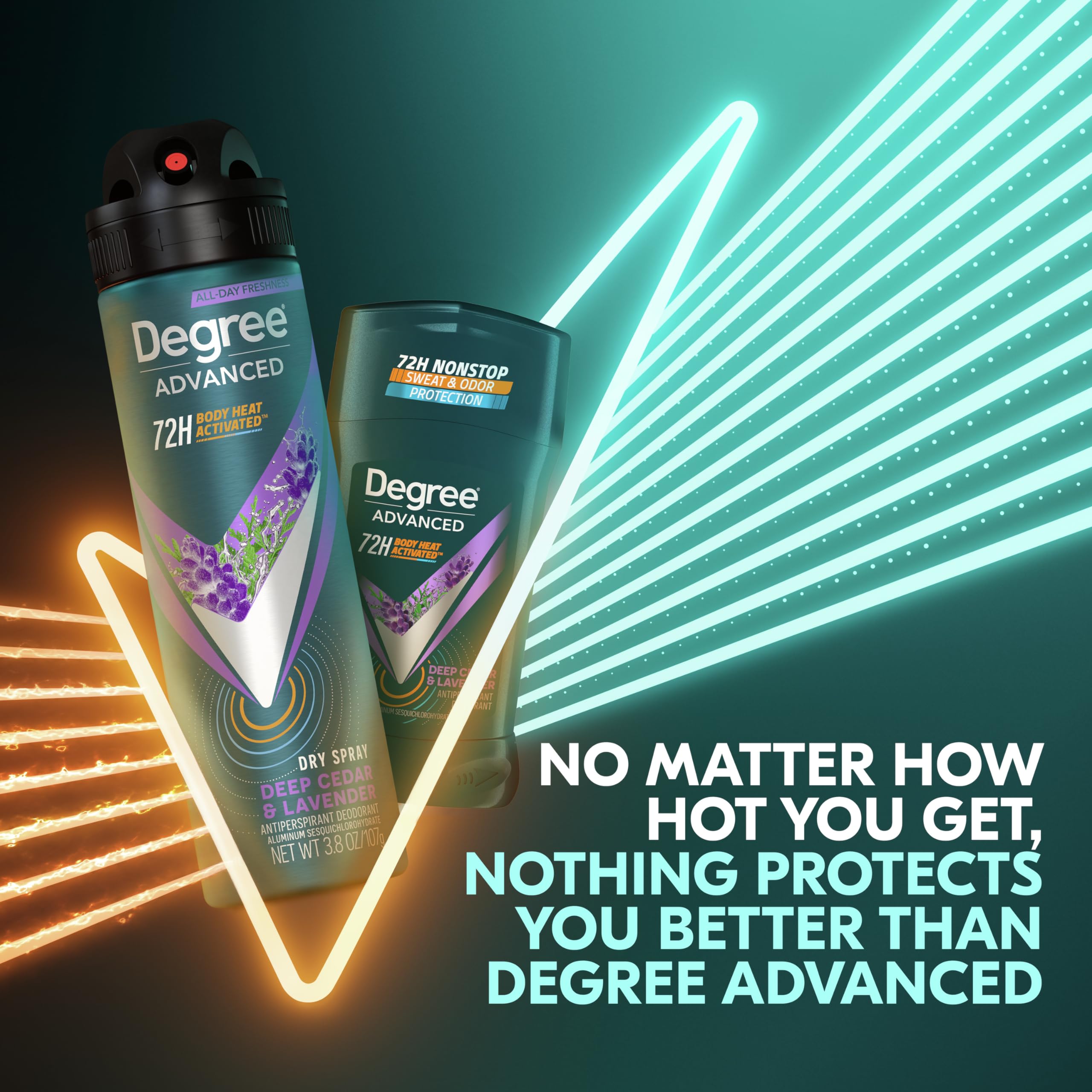 Aplicación instantánea y seca: Degree Hombre spray antitranspirante.