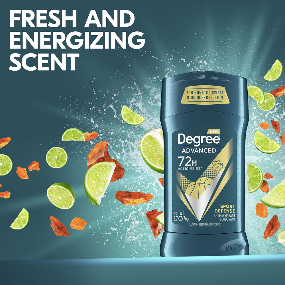 Degree Men Advanced Sport Defense rustic fragrance evokes energizing freshness during workouts