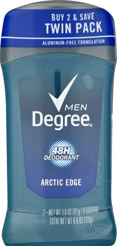 Close up of Arctic Edge deodorant with cool mint scent for freshness
