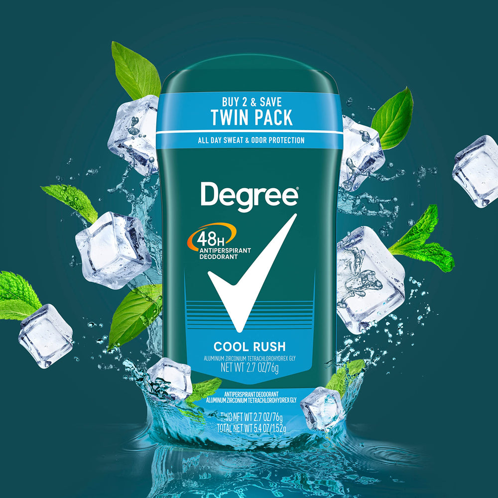 Degree Men Cool Rush 48-hour protection promises reliable coverage during active days