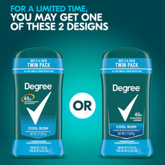 Degree Men Cool Rush arctic scent closeup suggests crisp freshness for starters