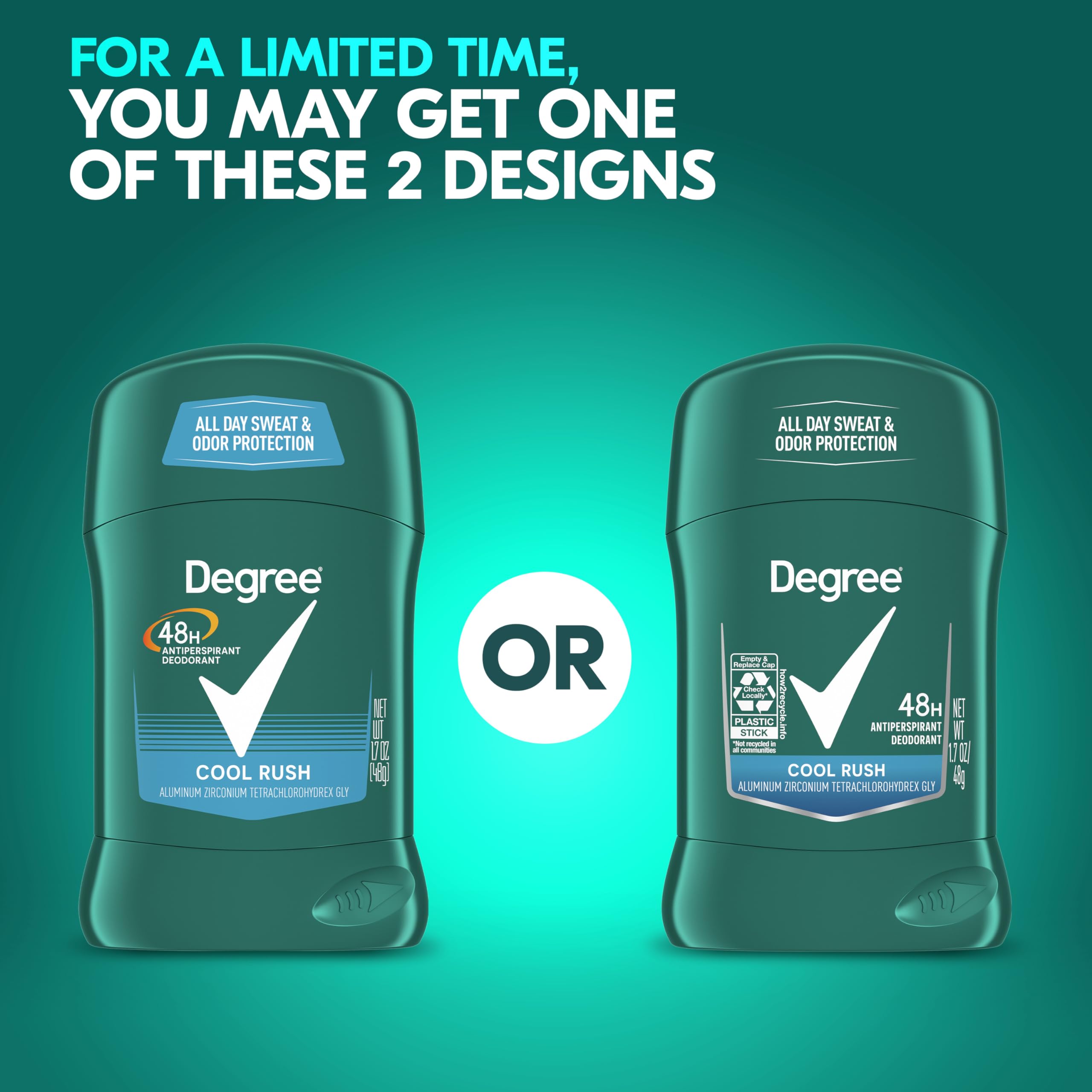 Degree Men Cool Rush twist-glide application for easy daily use.