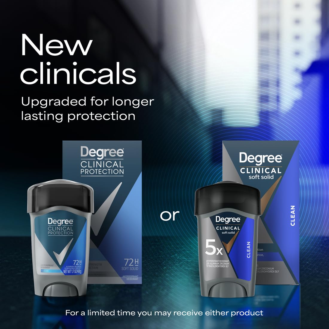 Envase compacto de Degree Men Clean, diseño práctico