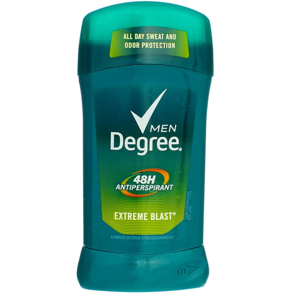 Degree Men Extreme Blast, barra desodorante transparente para uso diario sin manchas