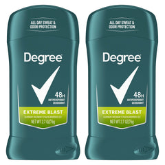 Degree Men Extreme Blast packaging shows the twin-pack design for long-lasting protection