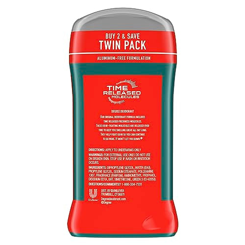 Close-up of twisting and gliding Degree Men Intense Sport deodorant stick.