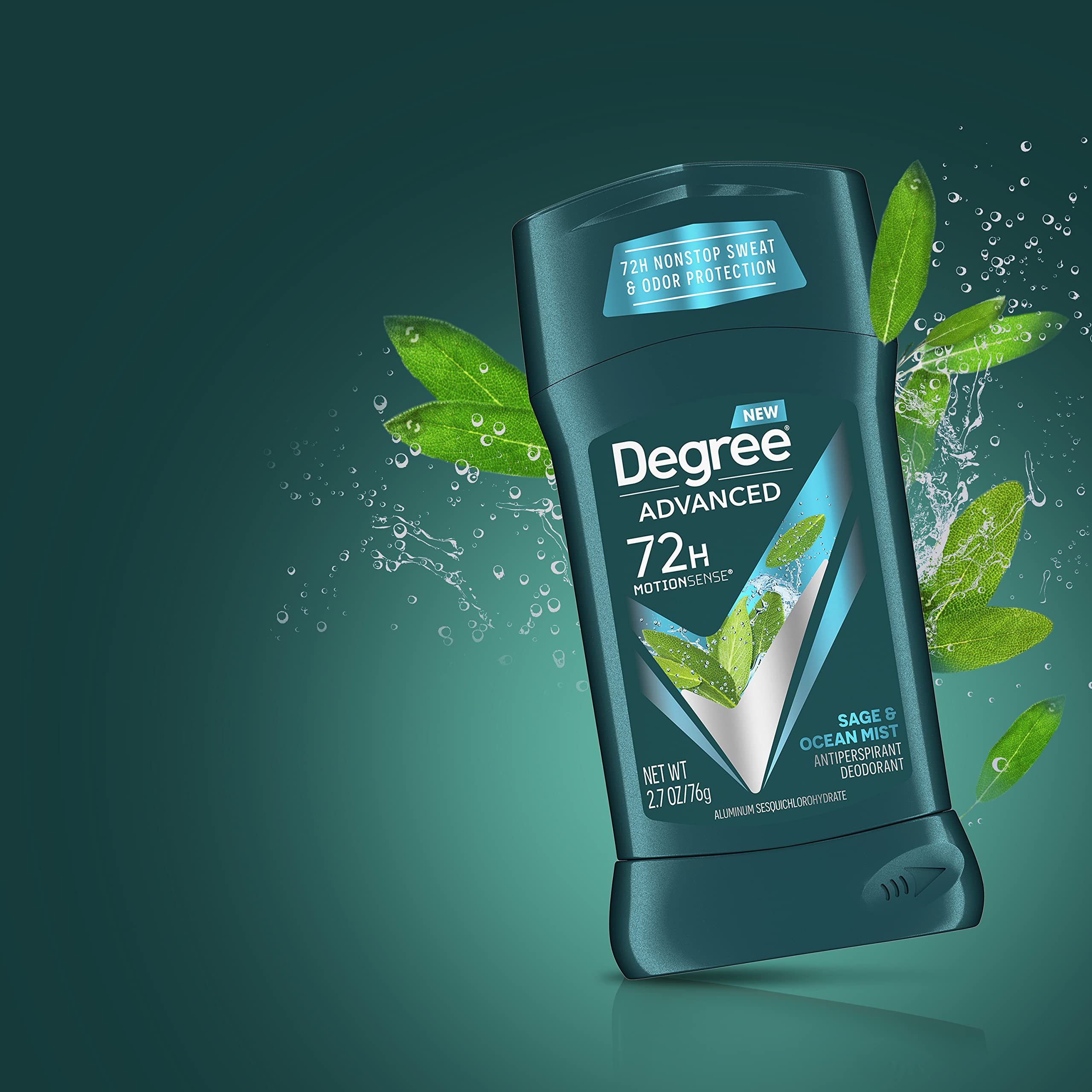 Antiperspirant application for Degree Men Sage & Ocean Mist on skin.