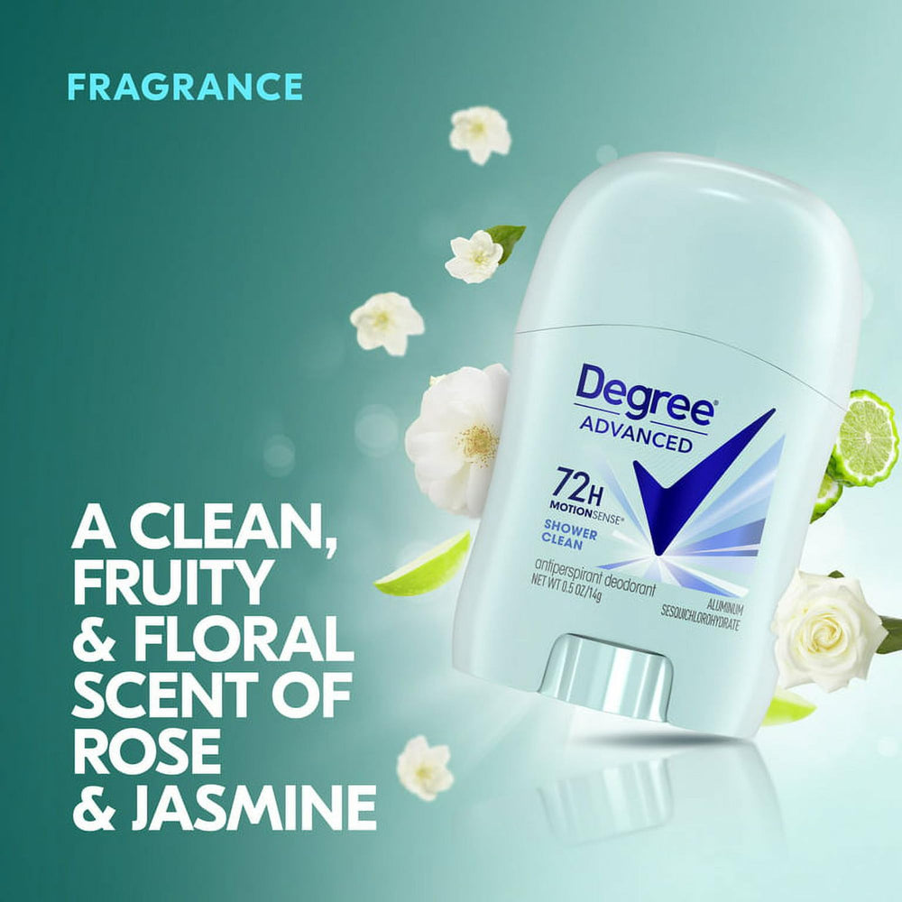 Degree MotionSense technology activation demonstrates increased freshness with movement.