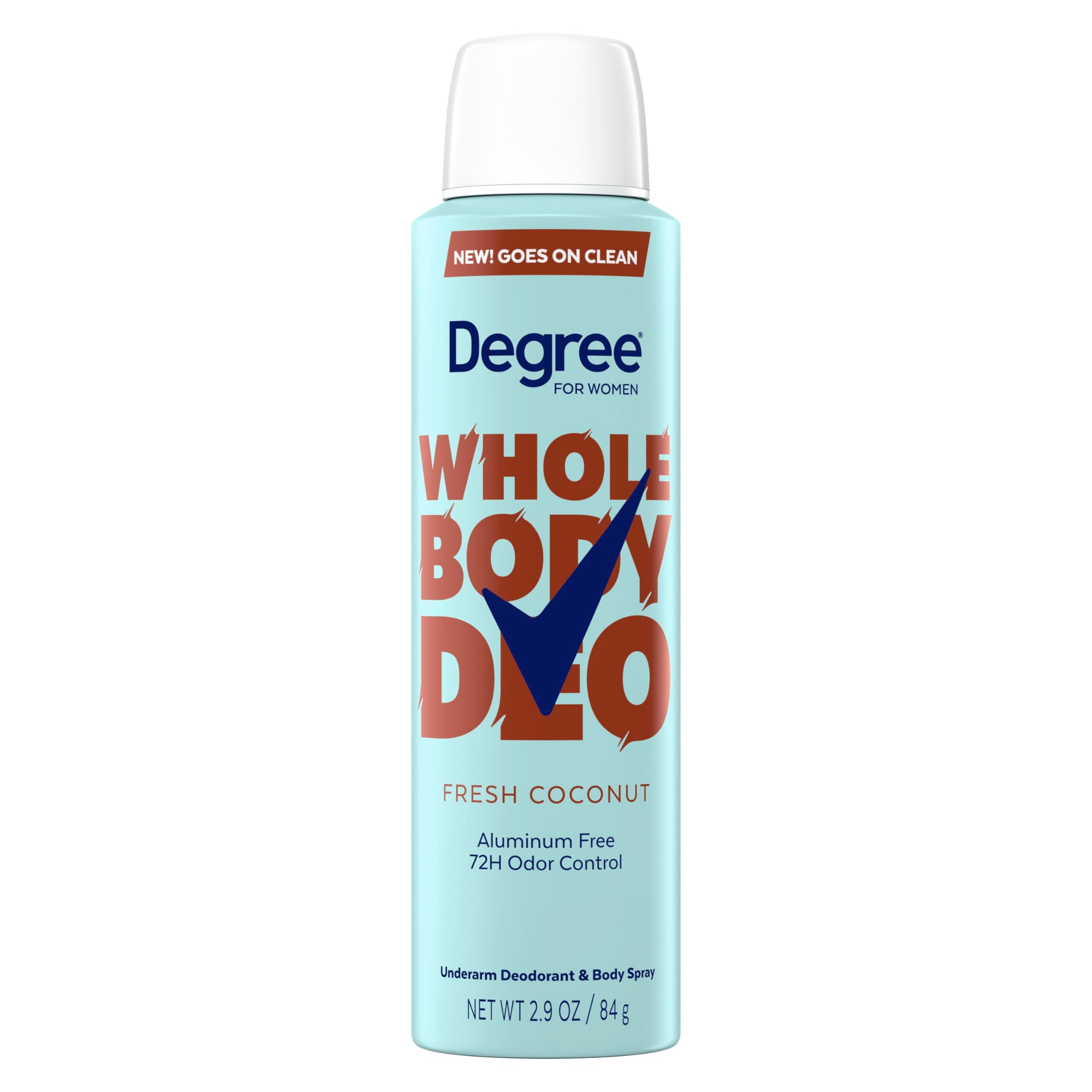 Desodorante Degree para mujer en atomizador, coco fresco, frescura todo el día