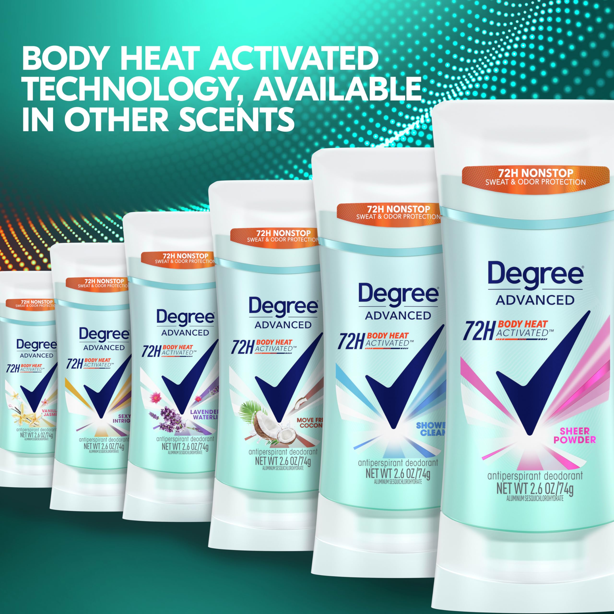 Degree Sheer Powder Advanced Protection dry spray application close-up.
