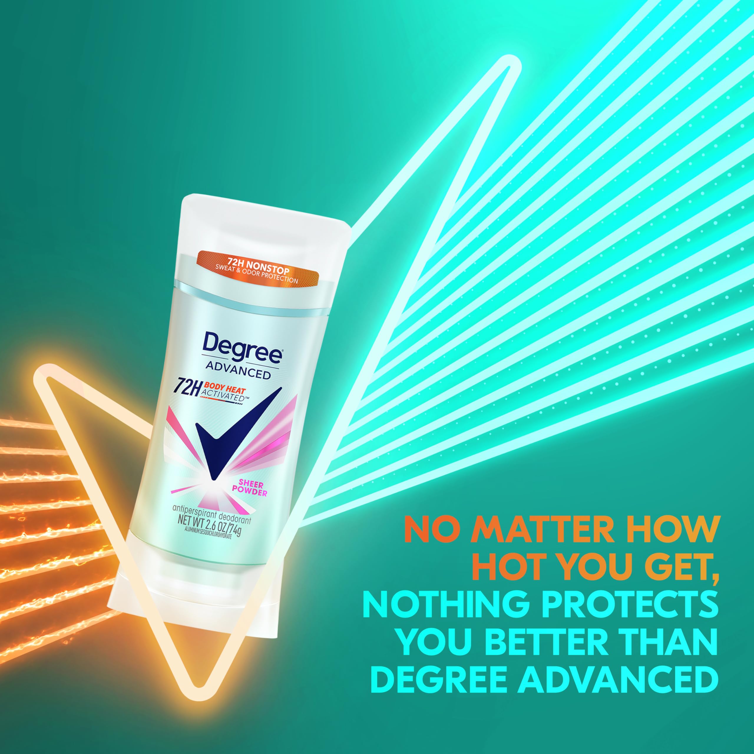 Degree Sheer Powder Advanced Protection packaging recycling close-up.