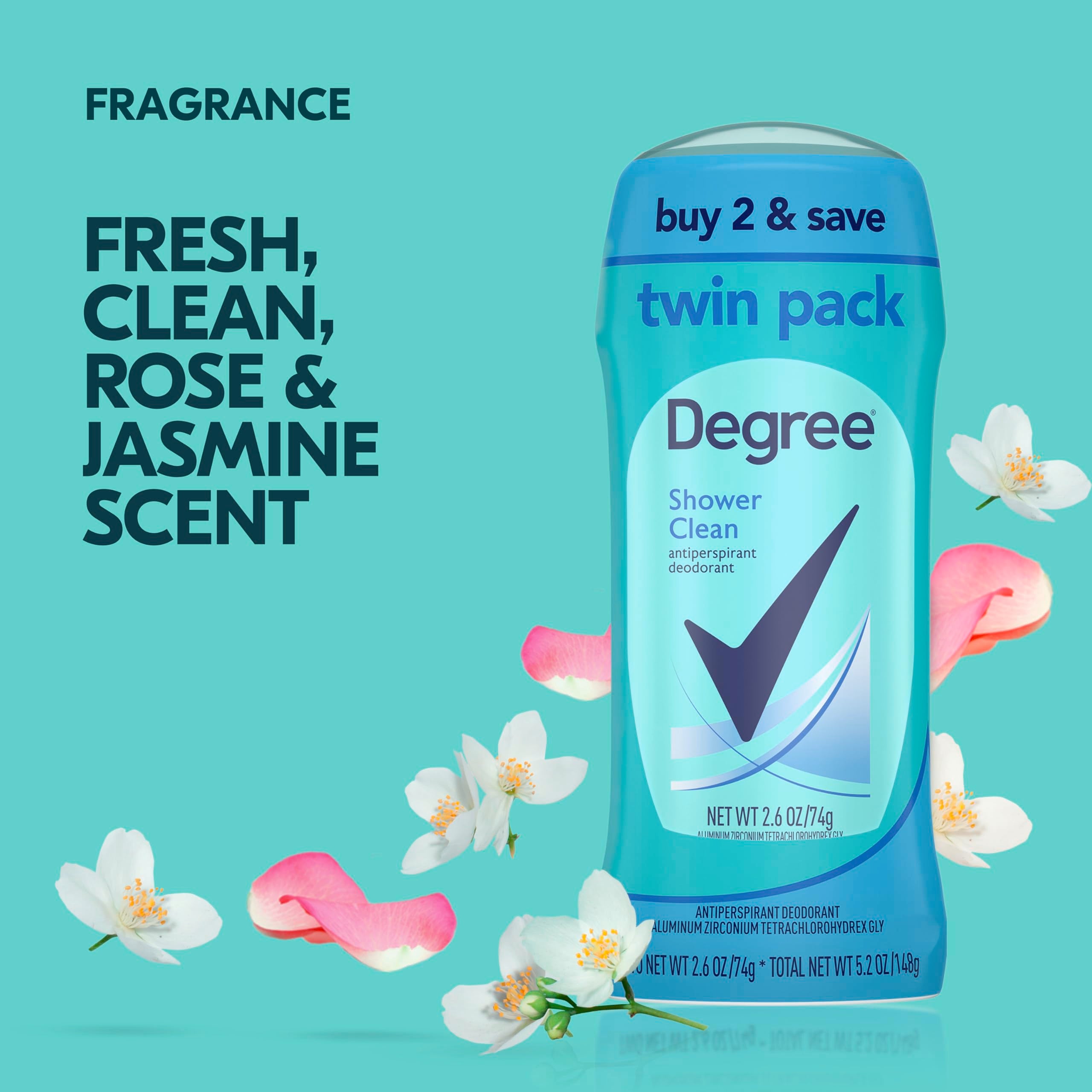 Degree Shower Clean stick with easy glide-on application for daily use