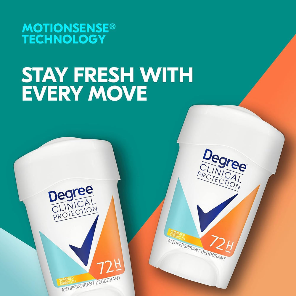 Degree Summer Strength four-pack packaging for daily use