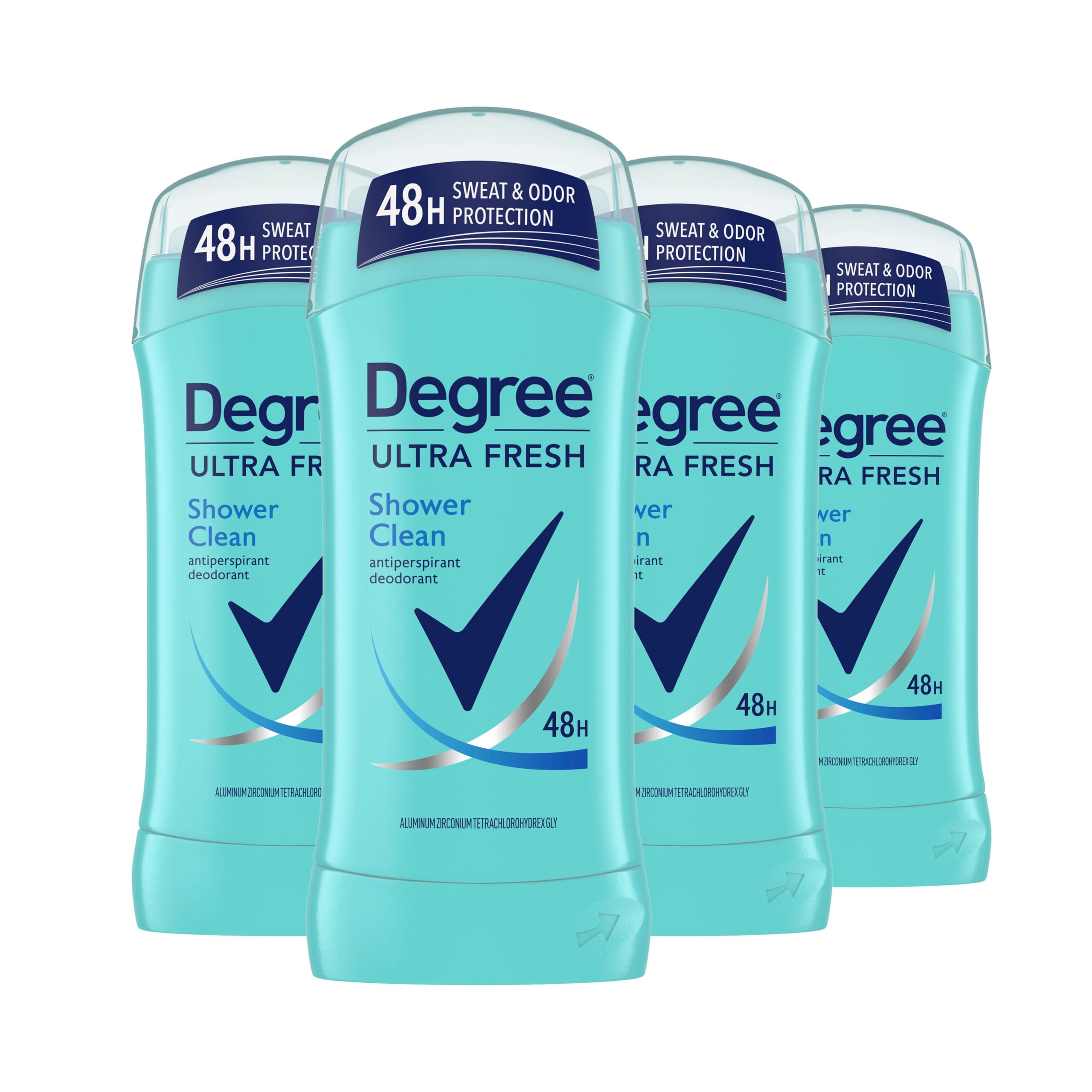 Degree Ultra Fresh desodorante en barra con aroma ducha limpia para días activos.