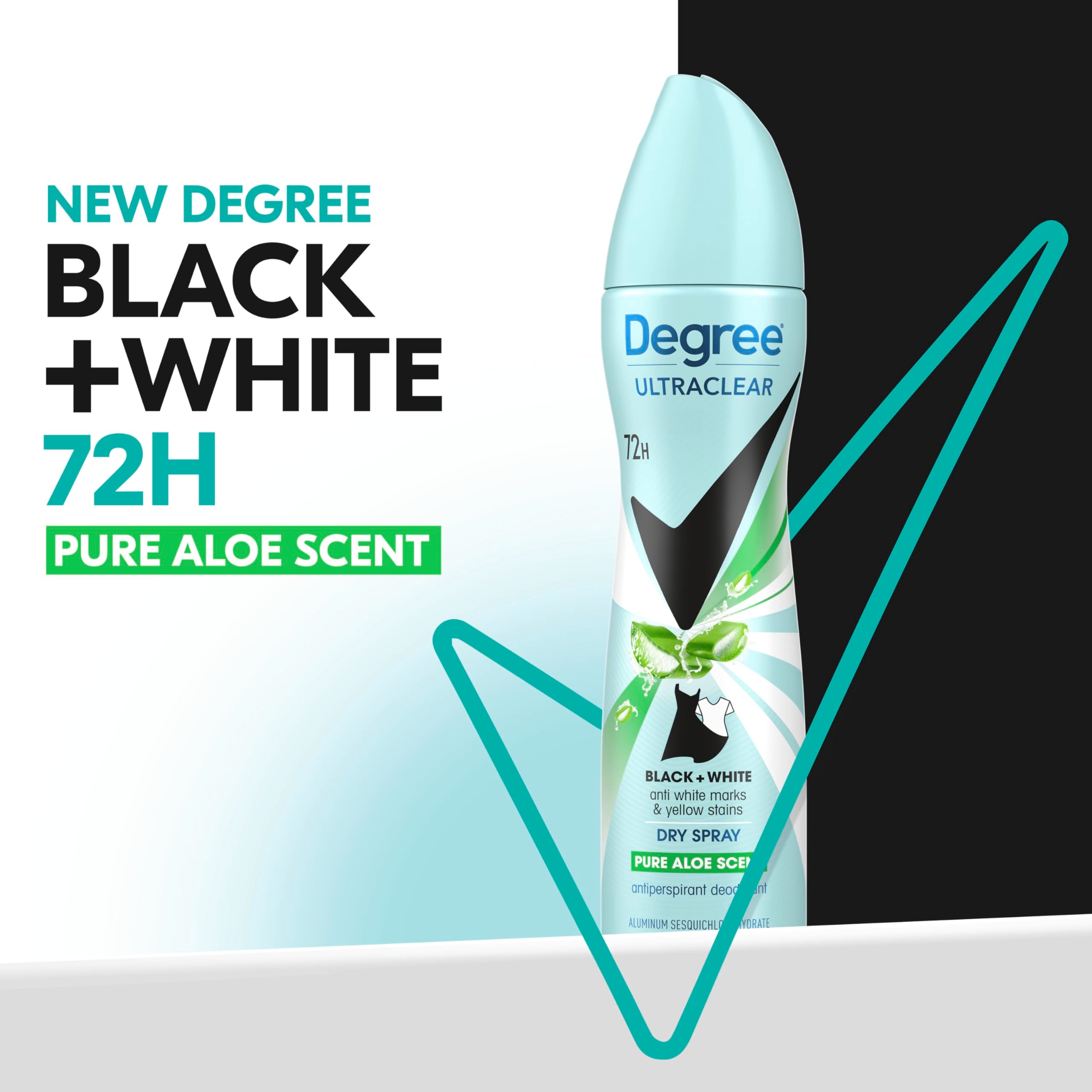 Degree UltraClear aroma aloe puro para una frescura duradera.