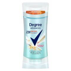 Degree Vanilla Jasmine bottle highlights long-lasting protection and inviting scent.