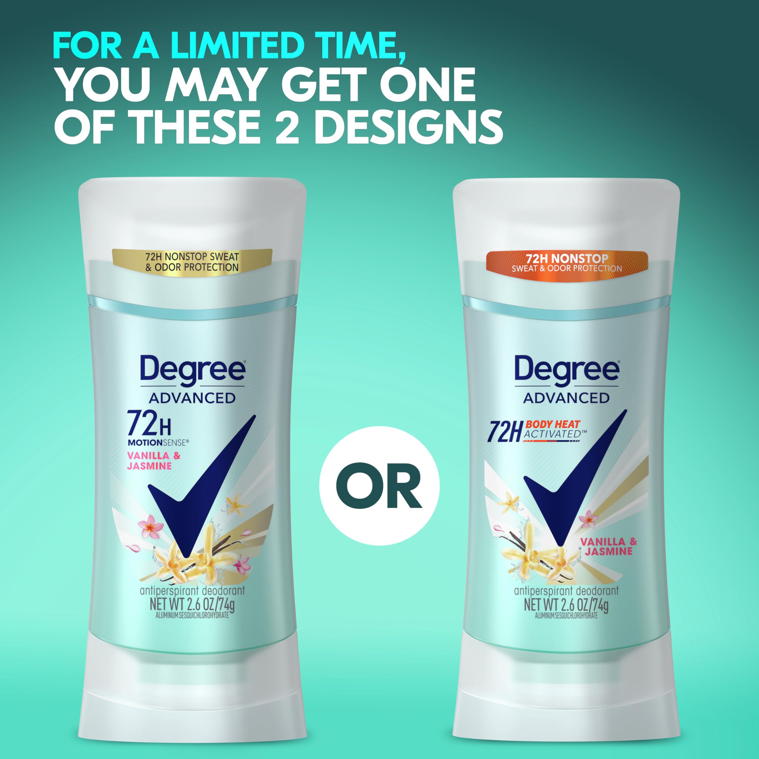 Degree Vanilla Jasmine dry spray demonstrates portable protection for on-the-go lifestyles.