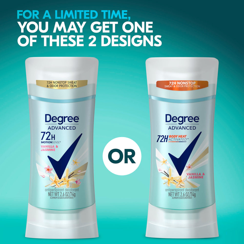 Degree Vanilla Jasmine dry spray demonstrates portable protection for on-the-go lifestyles.