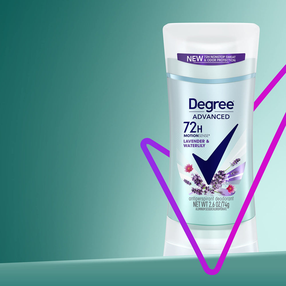 Degree logo featured on women's antiperspirant for daily use.