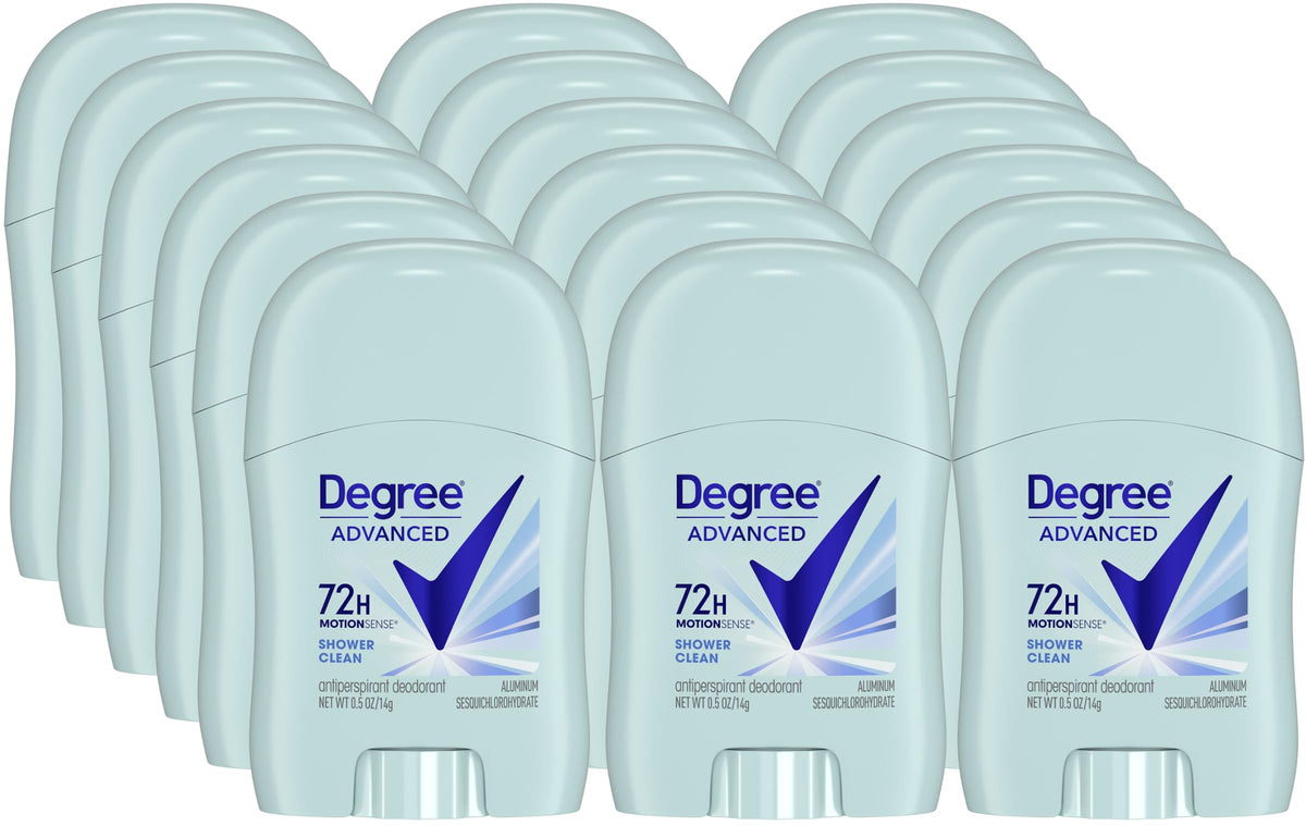 Degree Women's Travel Deodorant Shower Clean mini-stick for on-the-go freshness.