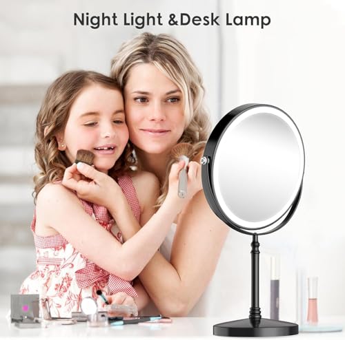 DEIOVWXS eight-inch mirror provides clear, wide view on countertops.