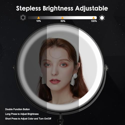 DEIOVWXS LED lights offer white, warm, and cool tones for accurate skin tone.