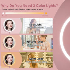 DEIOVWXS lighted makeup mirror with 10x magnification for precise detail work