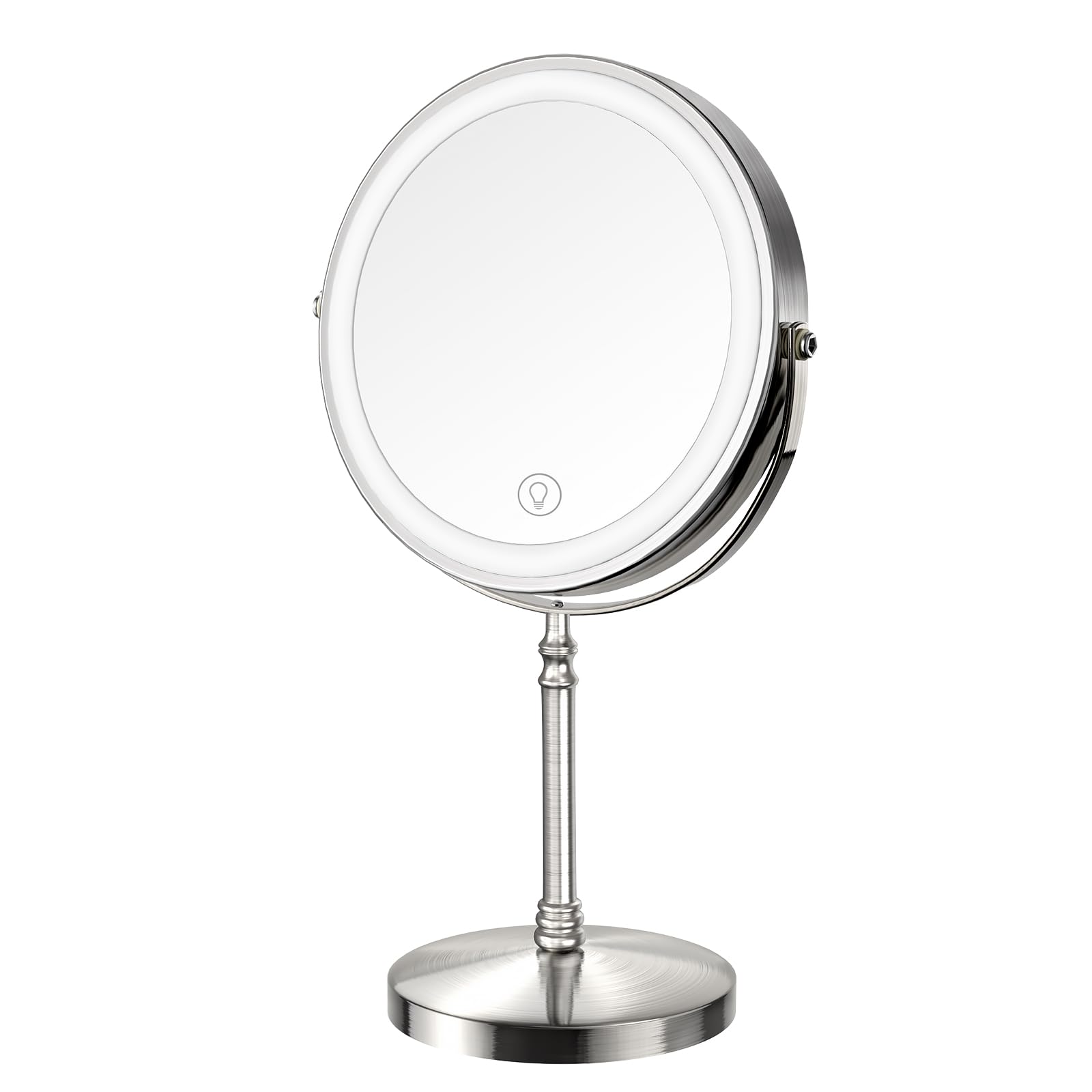 DEIOVWXS lighted makeup mirror offers 1x and 10x magnification for precise detailing.