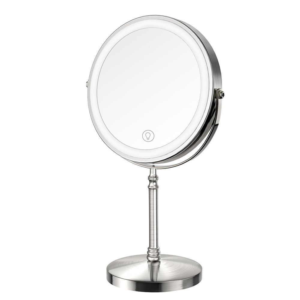 DEIOVWXS lighted makeup mirror offers 1x and 10x magnification for precise detailing.
