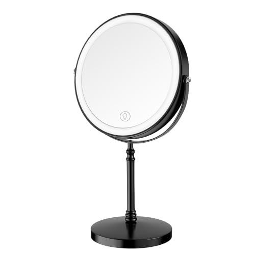DEIOVWXS lighted makeup mirror front view with large 8-inch surface.