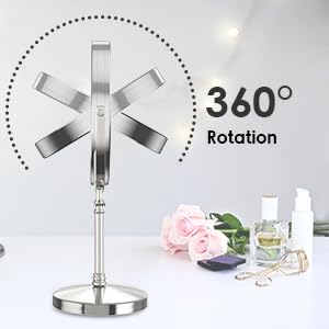 DEIOVWXS mirror suitable for home or desk use with portable lighting