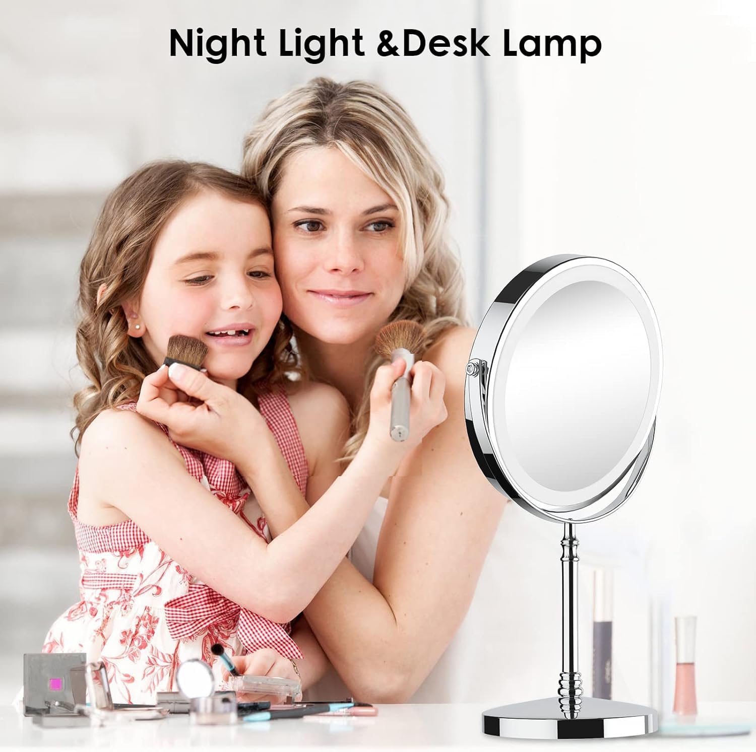 Large 8-inch DEIOVWXS mirror provides a wide, high-definition reflection