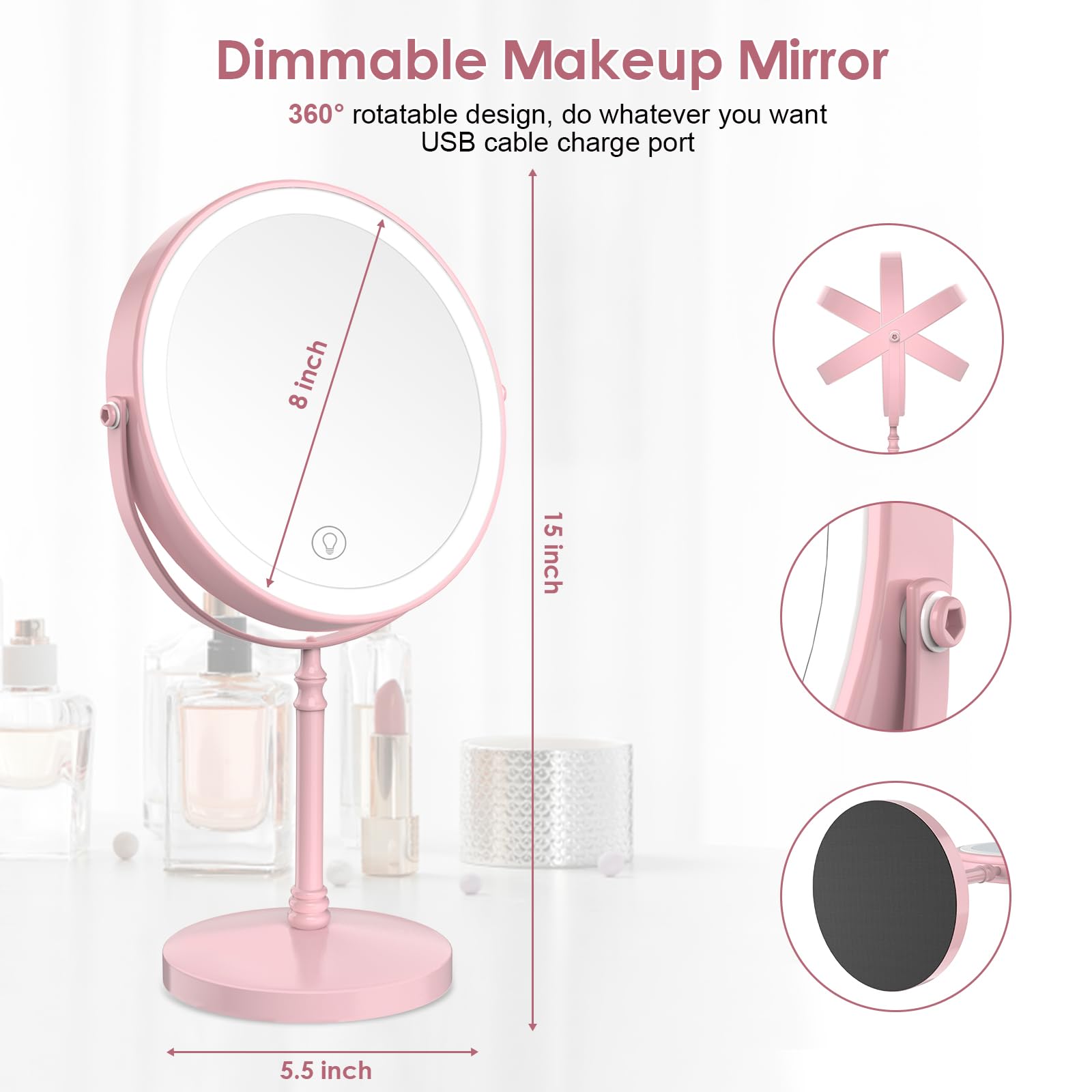 DEIOVWXS mirror with memory of last brightness setting