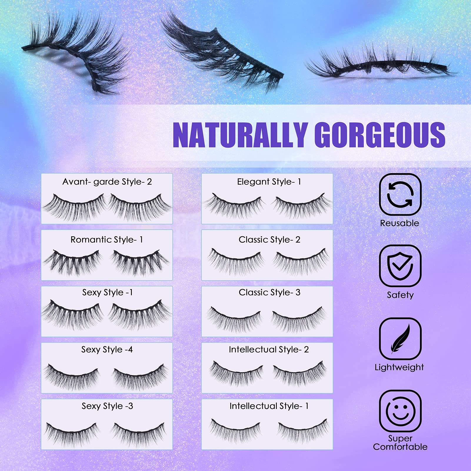 DEJAVIA lashes natural look with subtle 3D effect