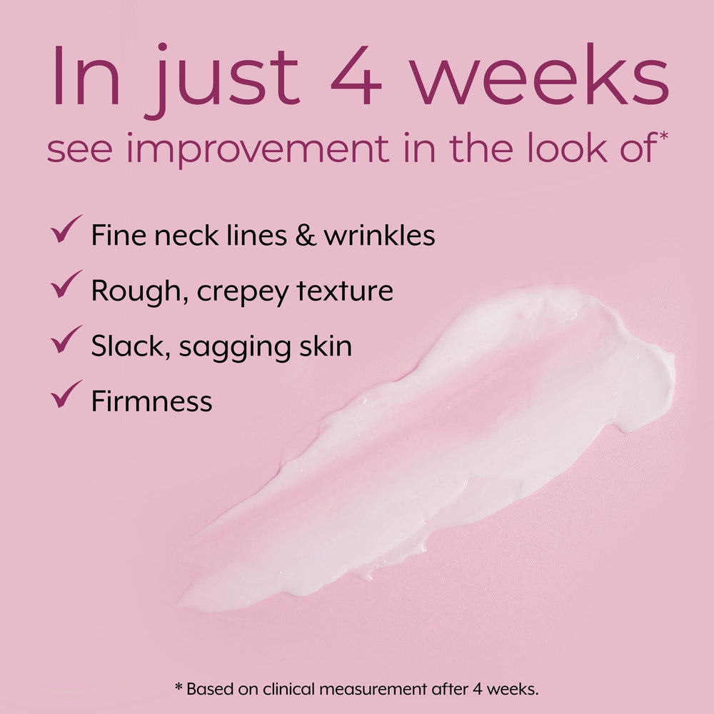 DEKLIDERM close-up shows wrinkle reduction on neck skin.