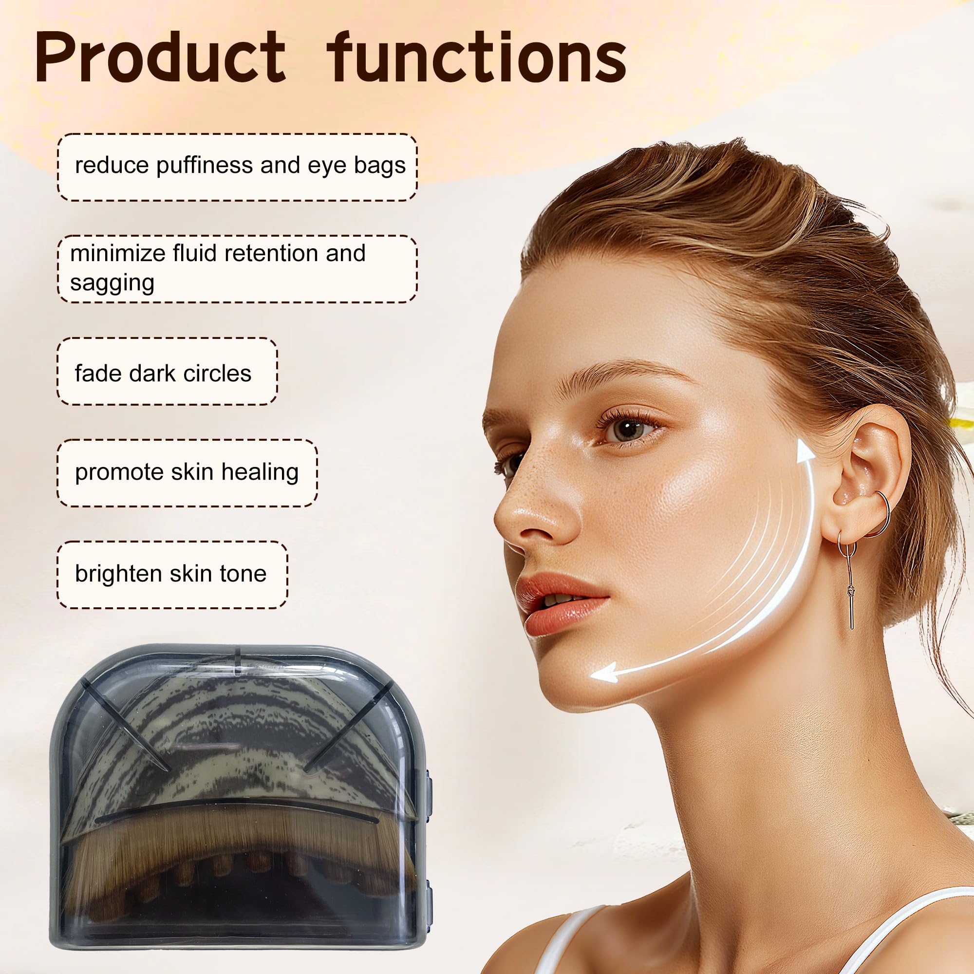 Ergonomic handle supports comfortable daily use with Dekonmon contour brush.