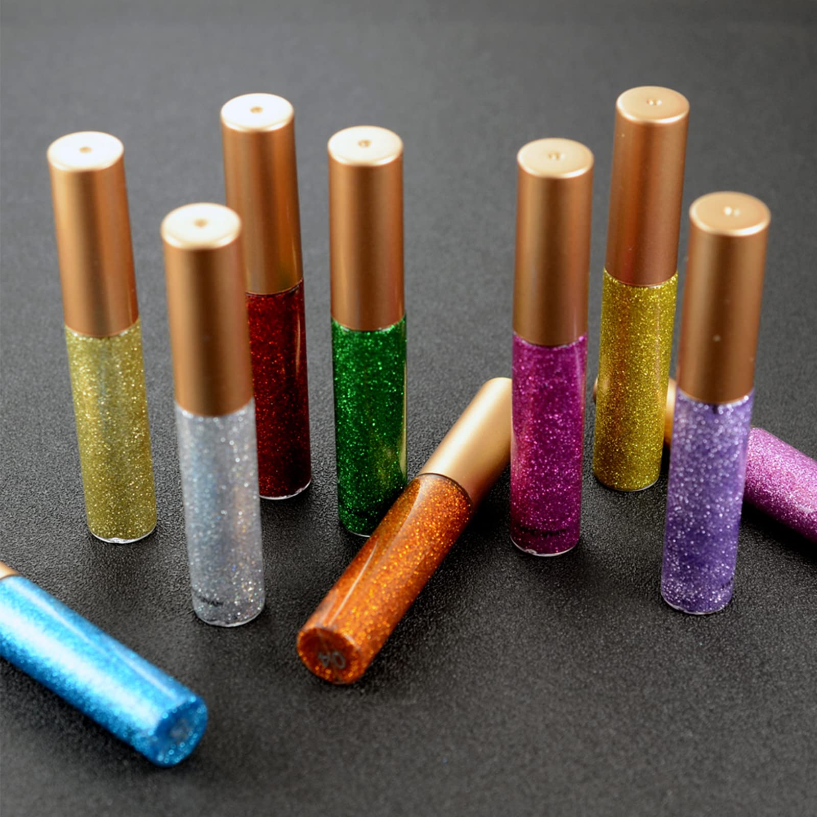 DekRion Glitter-Eyeliner Negro: delineado preciso y efecto glitter duradero
