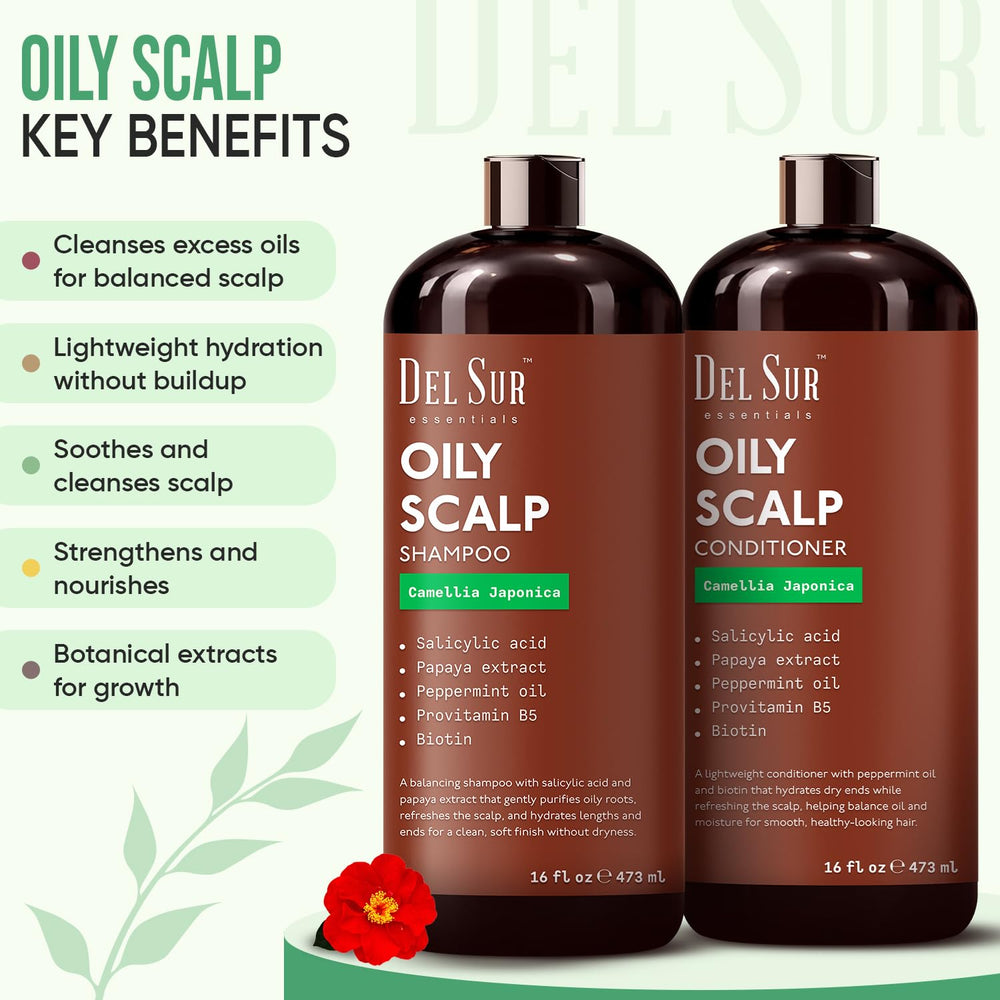 DEL SUR conditioner bottle demonstrating smoothing action for non-greasy lengths