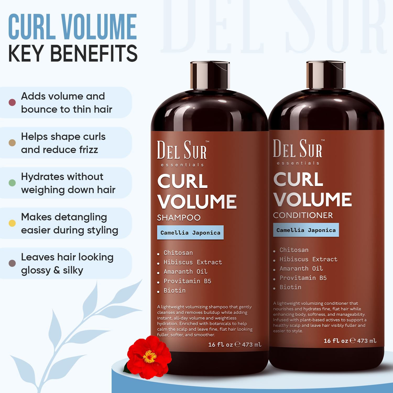 DEL SUR Curly Conditioner bottle provides detangling and softening without weighing down