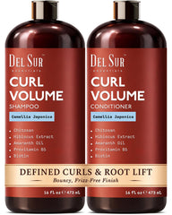 DEL SUR Curly Shampoo bottle demonstrates lightweight cleansing for curls