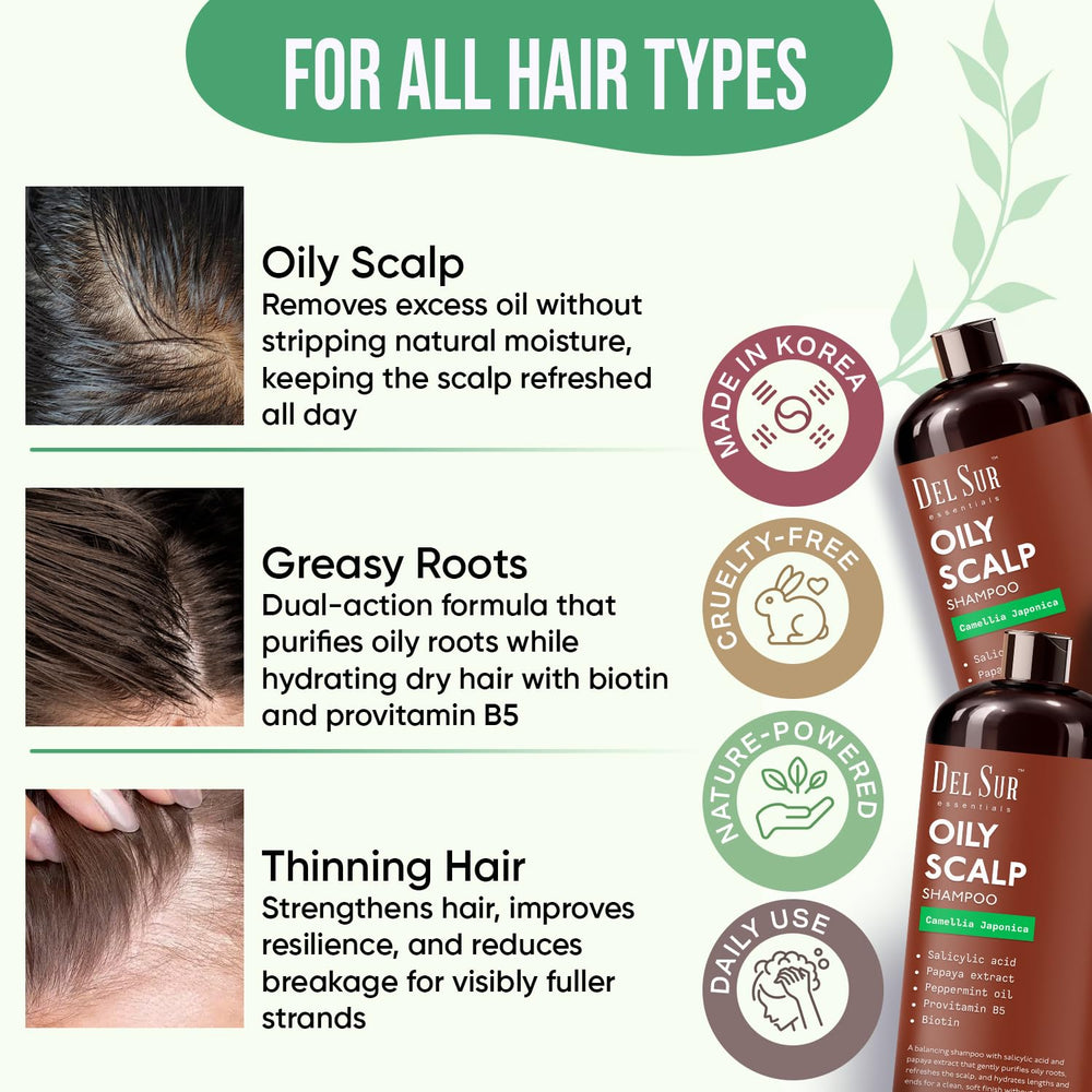 DEL SUR peppermint oil shampoo shows refreshing cooling sensation on scalp