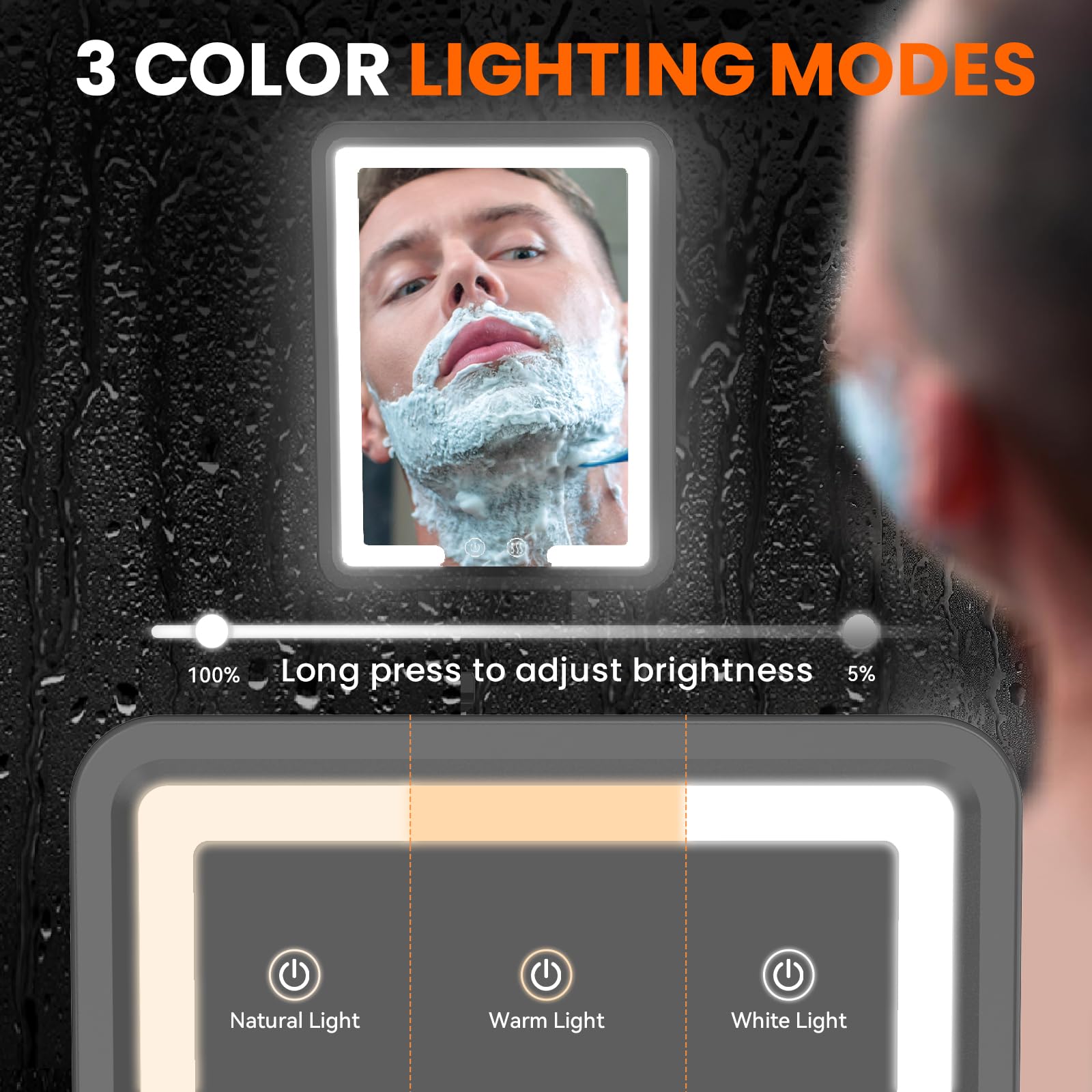 DeLanges mirror offers 360° tilt for easy viewing from any angle.